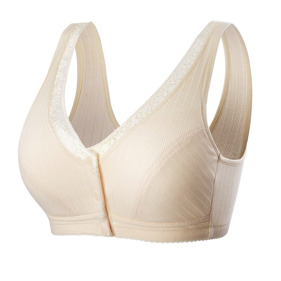 Plus Size Comfortable Front Button Bra